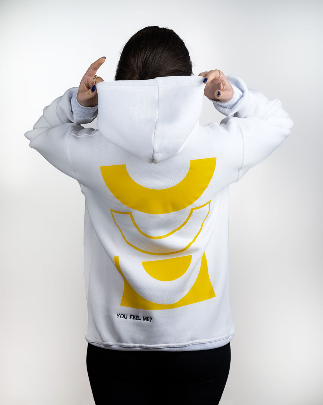 White "On Cloud 9" Unisex Long Sleeve Comfy Hoodie :)