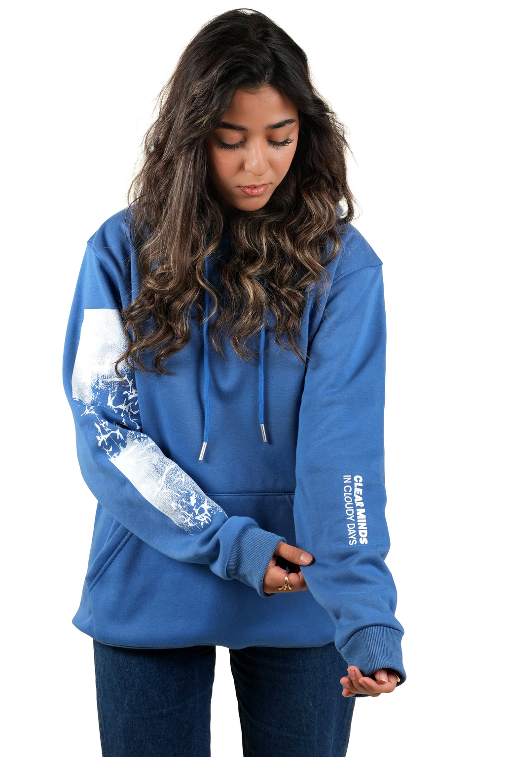 Blue "Clear Minds In Cloudy Days" Unisex Hoodie