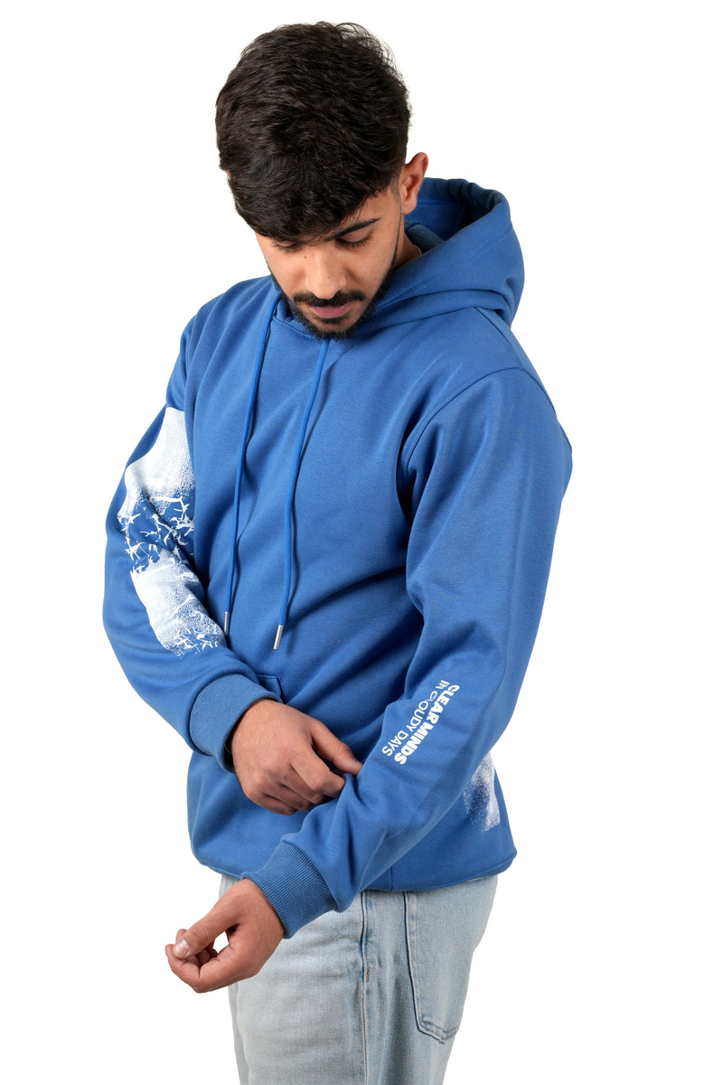 Blue "Clear Minds In Cloudy Days" Unisex Hoodie