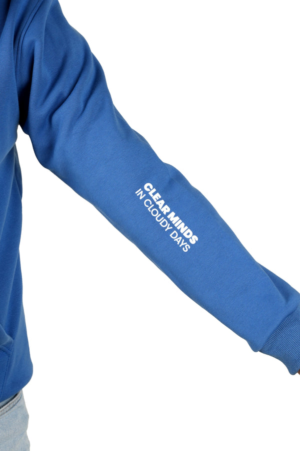 Blue "Clear Minds In Cloudy Days" Unisex Hoodie
