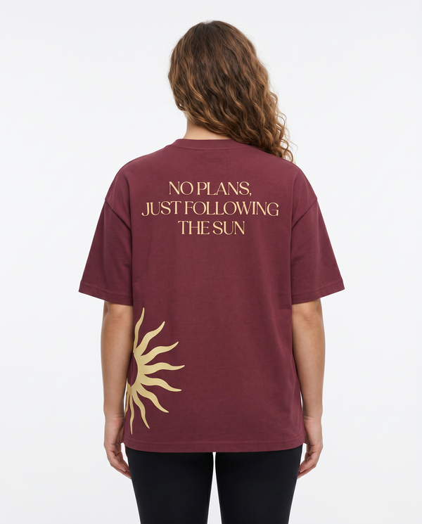 Following the Sun — Burgundy Unisex Tee