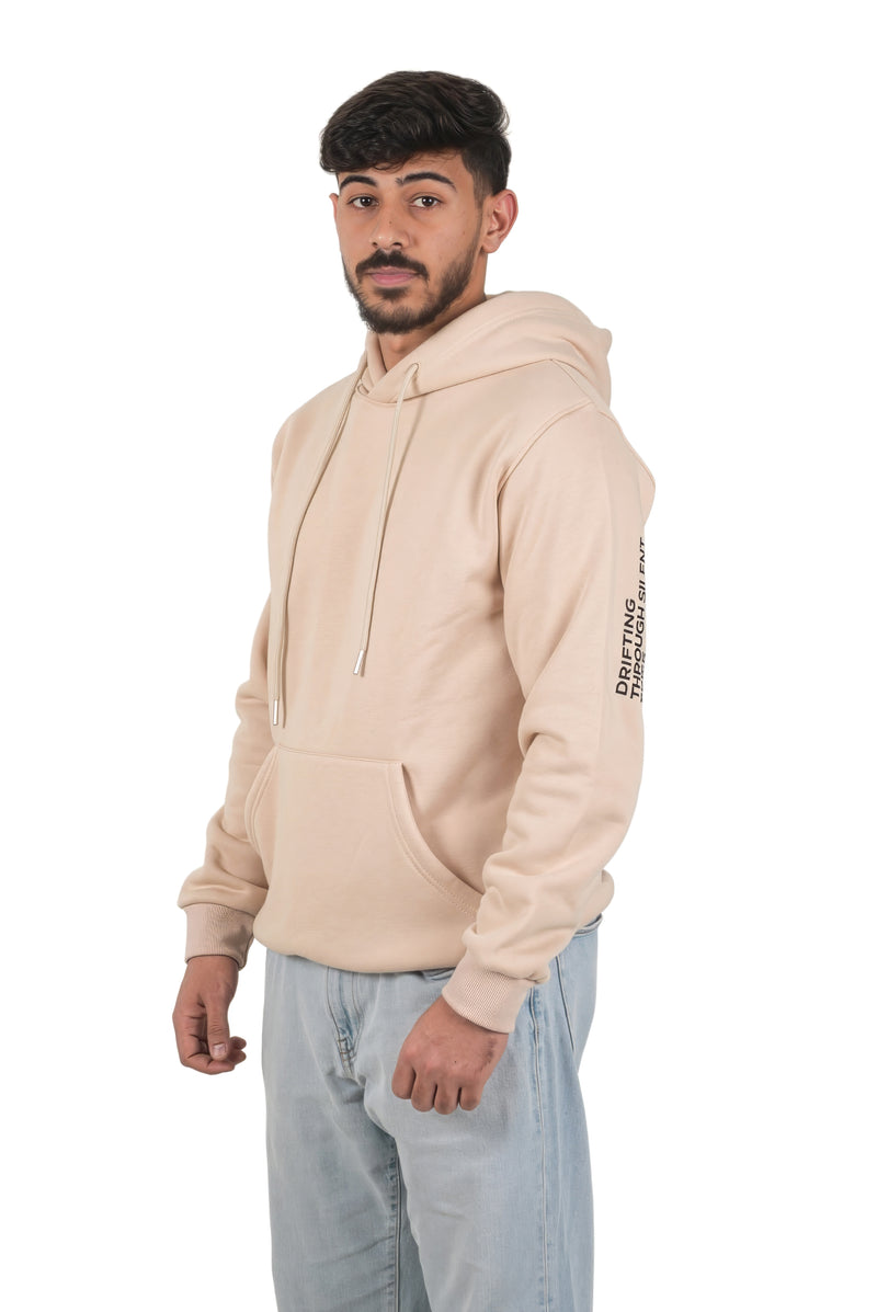 Beige "Drifting Through Silent Skies" Unisex Hoodie