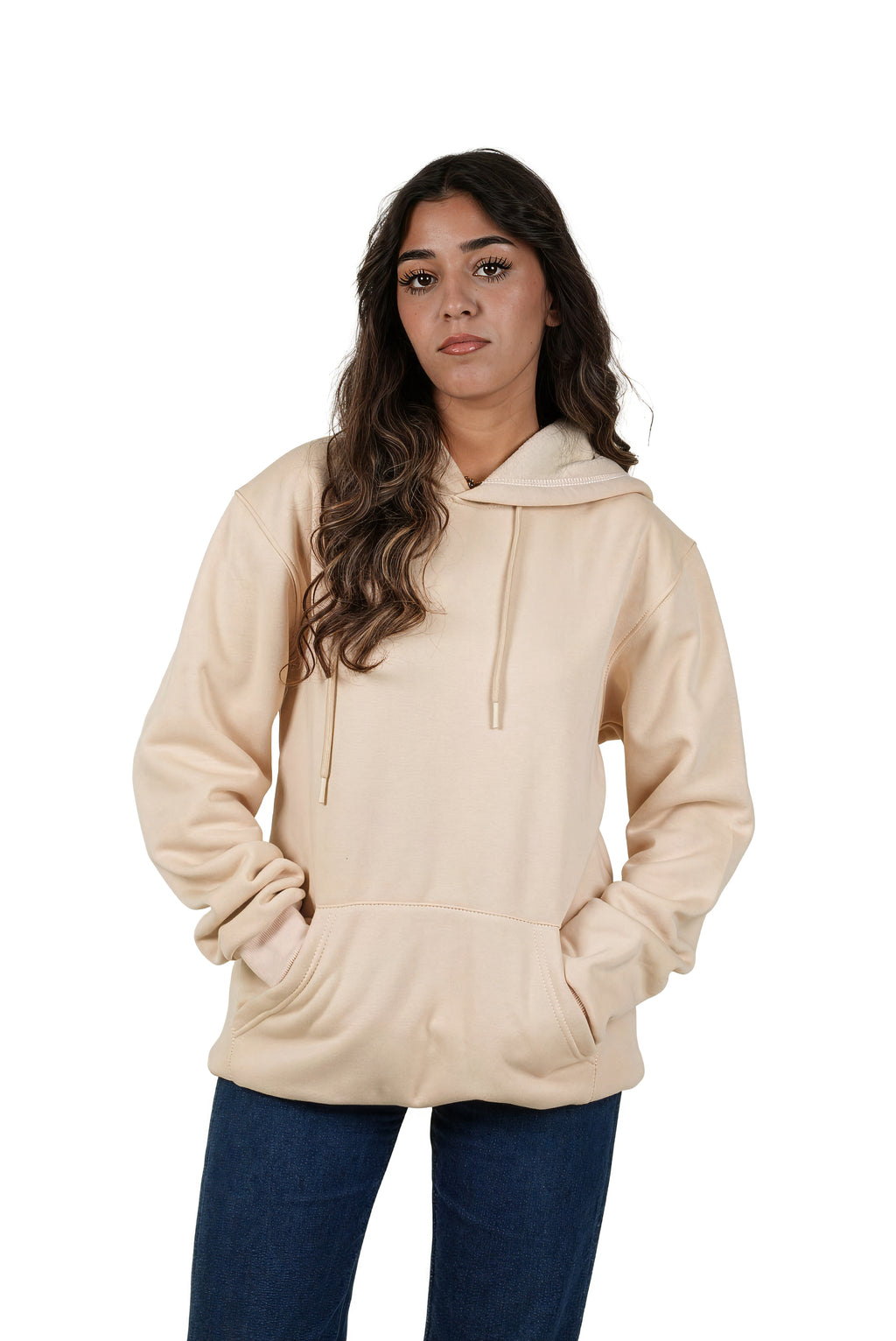 Beige "Drifting Through Silent Skies" Unisex Hoodie