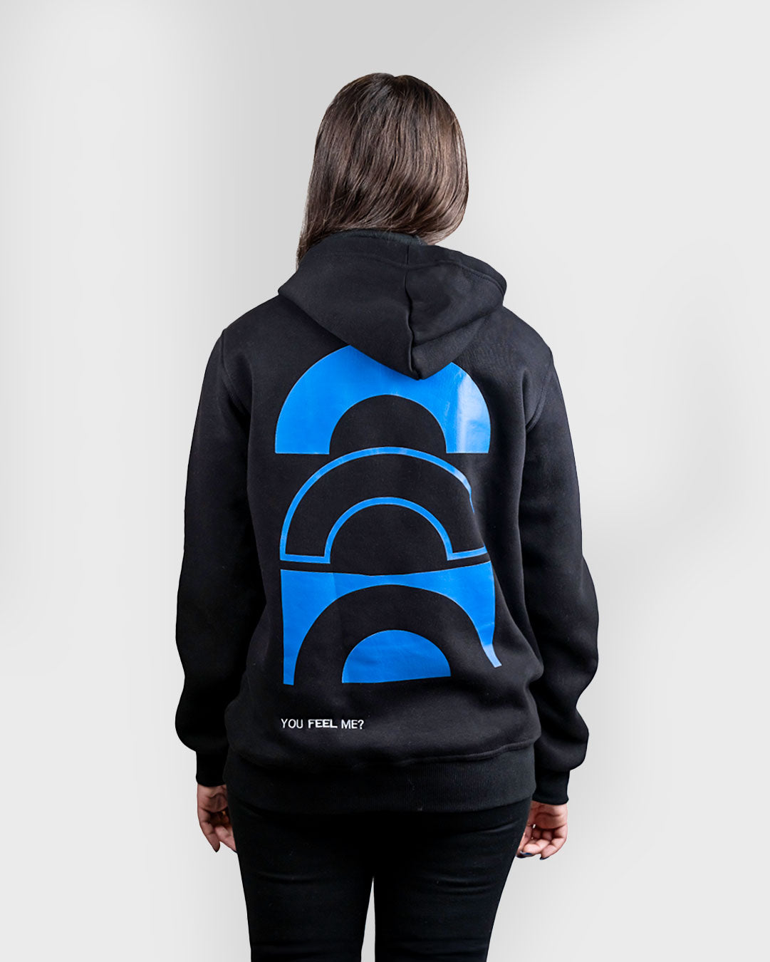 Black "Feeling Blue" Unisex Long Sleeve Comfy Hoodie :(