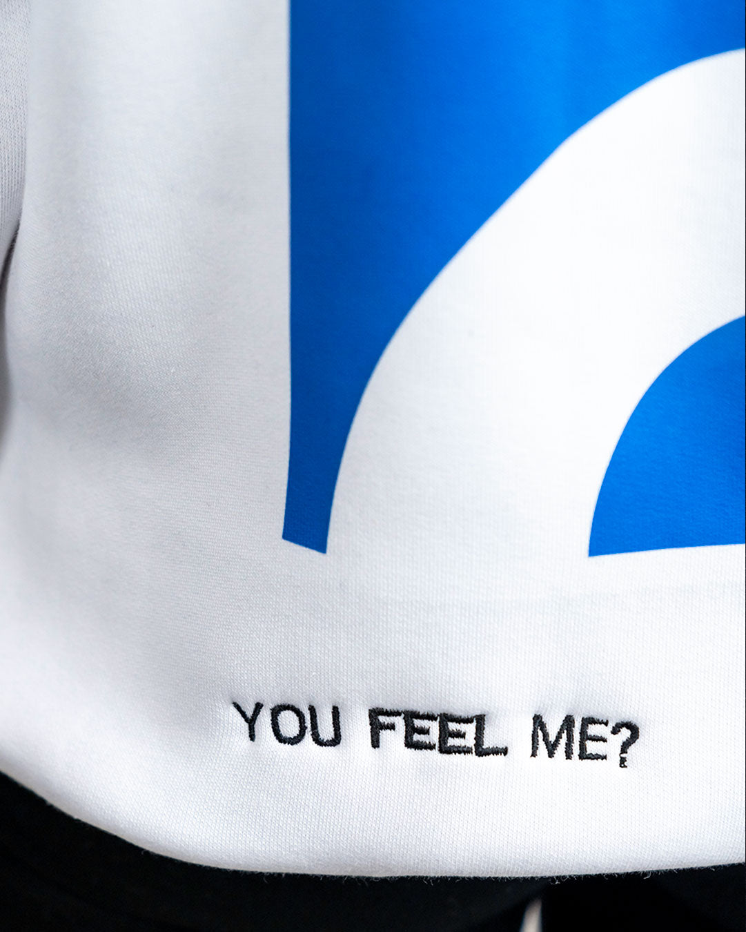 White "Feeling Blue" Unisex Long Sleeve Comfy Hoodie :(