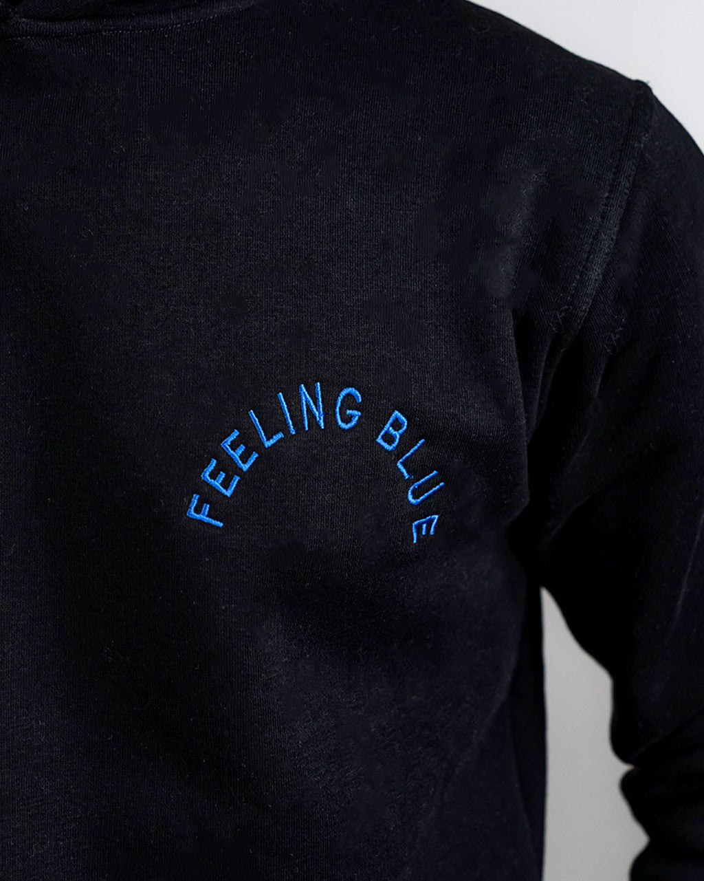 Black "Feeling Blue" Unisex Long Sleeve Comfy Hoodie :(