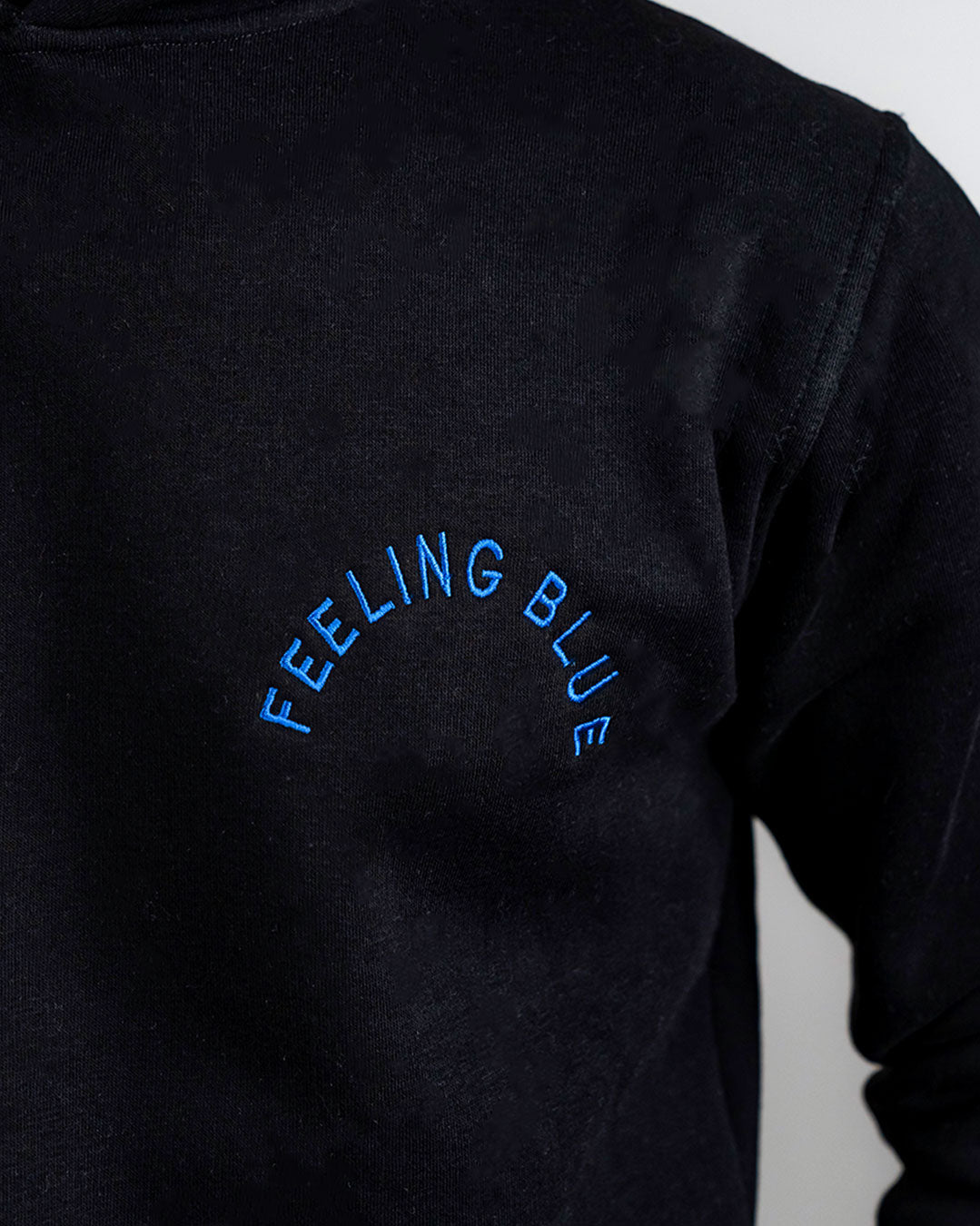 Black "Feeling Blue" Unisex Long Sleeve Comfy Hoodie :(