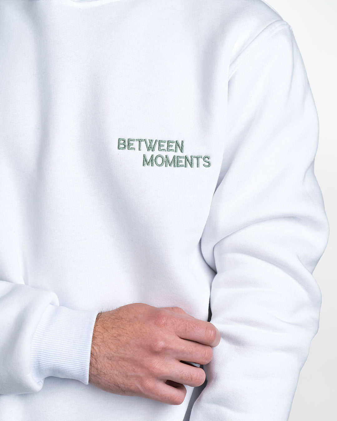 White "Between Moments" Unisex Long Sleeve Comfy Hoodie :|