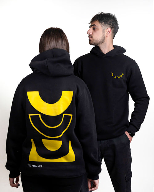 Black "On Cloud 9" Unisex Long Sleeve Comfy Hoodie :)