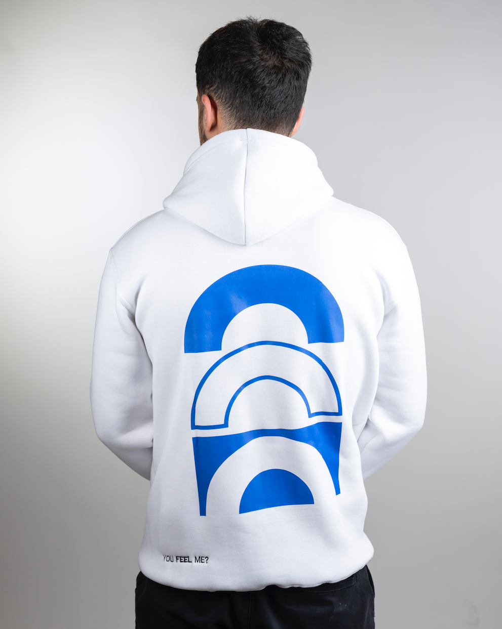 White "Feeling Blue" Unisex Long Sleeve Comfy Hoodie :(
