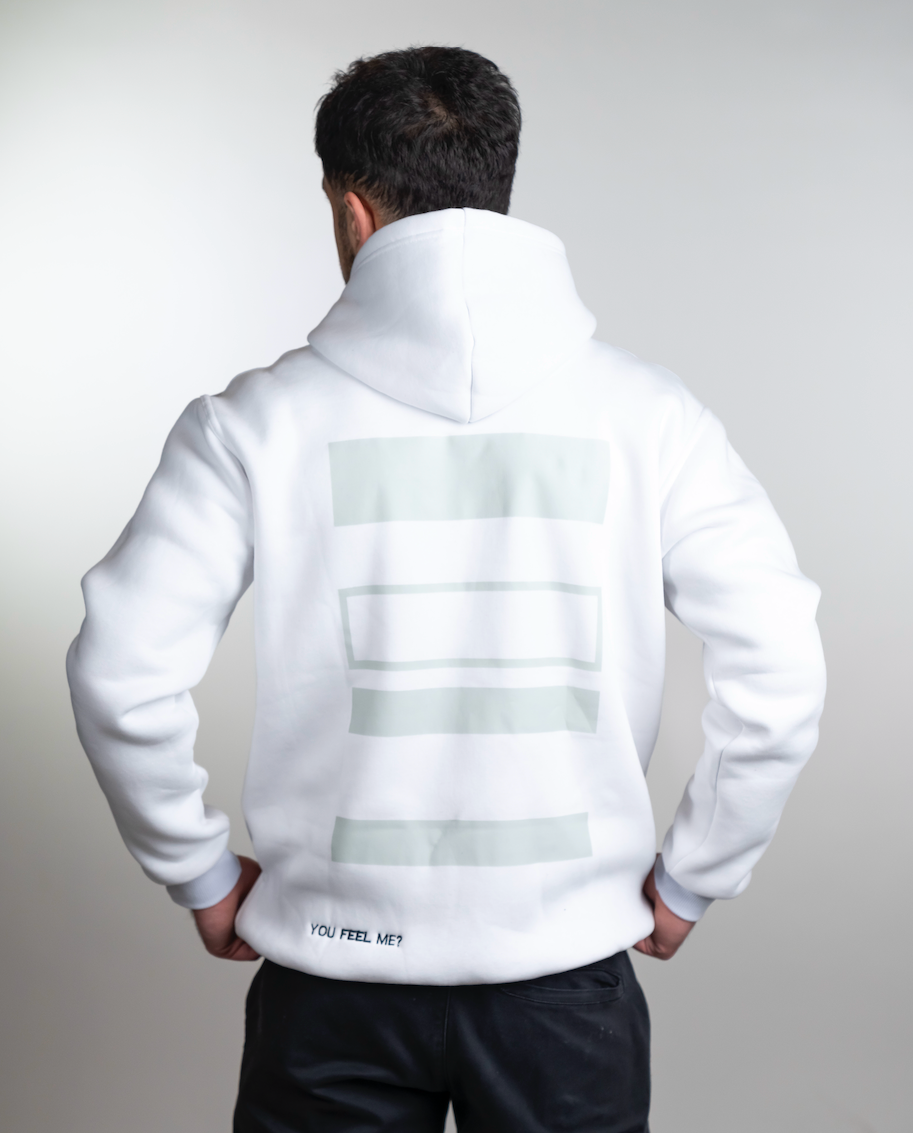 White "Between Moments" Unisex Long Sleeve Comfy Hoodie :|