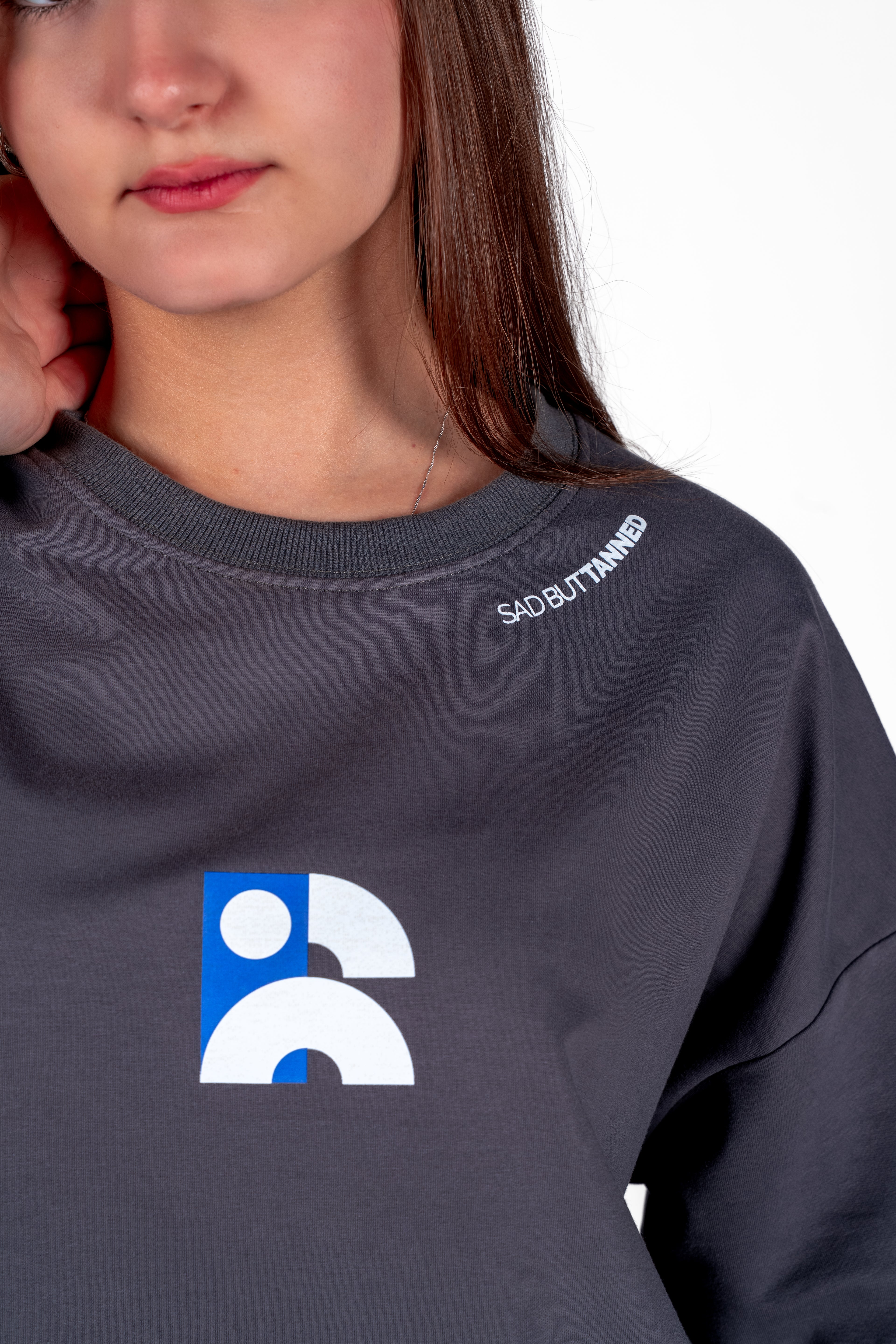 Oversized "Sad But Tanned" Gray Unisex T-Shirt