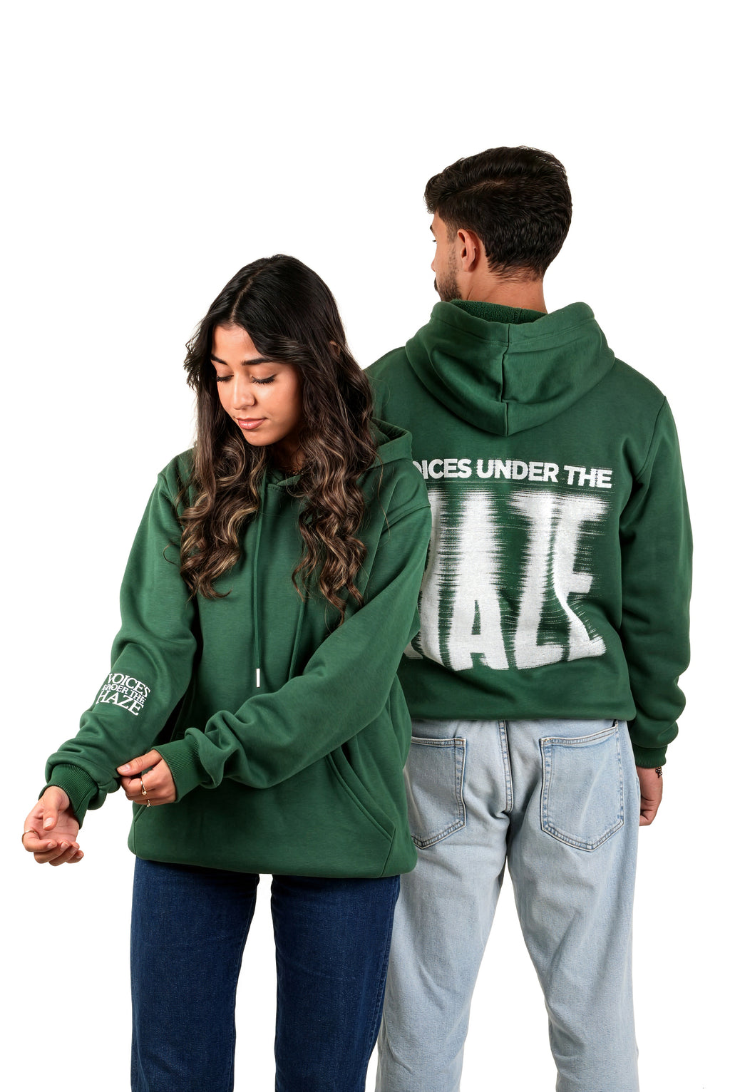 Green "Voices Under The Haze" Unisex Hoodie