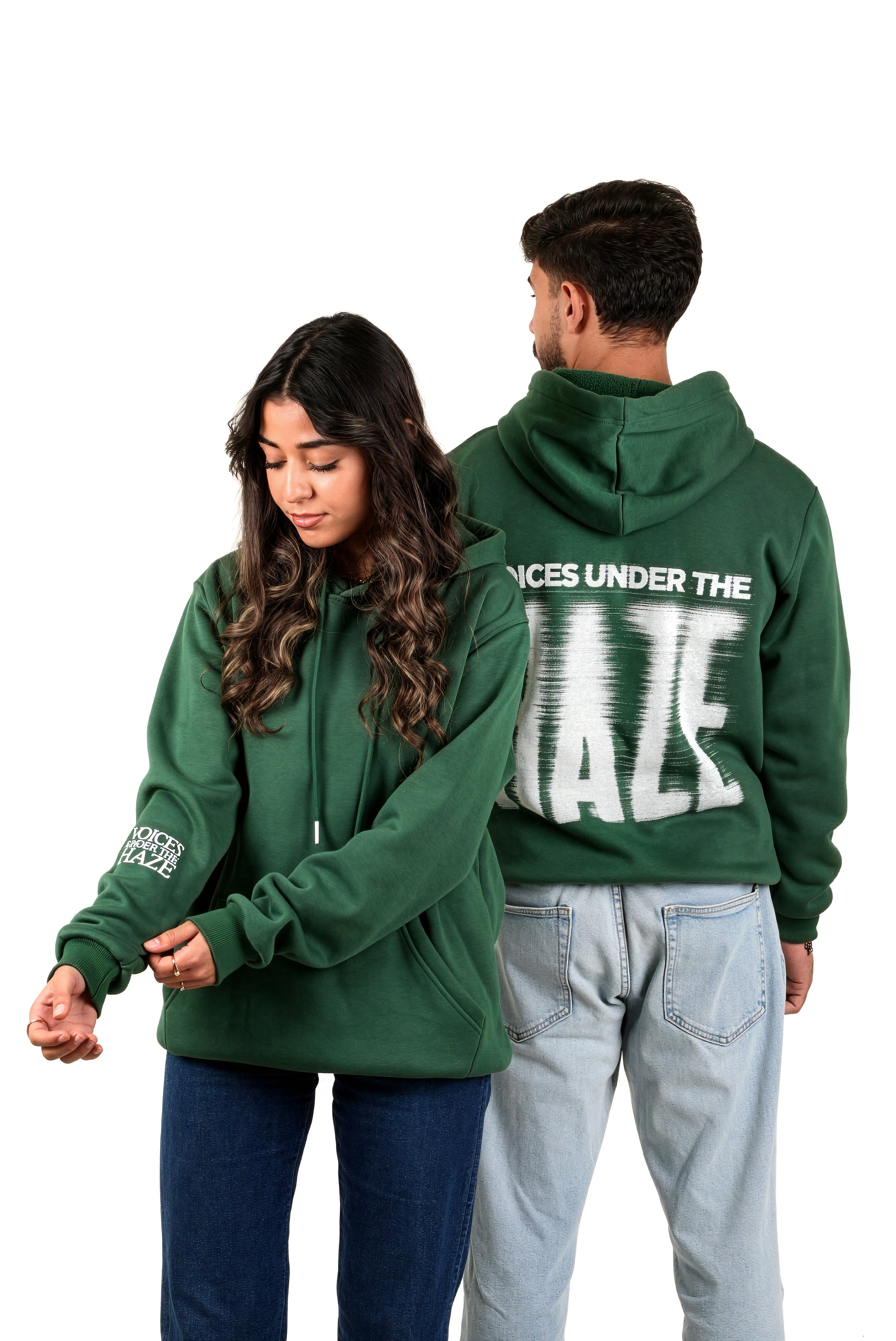 Green "Voices Under The Haze" Unisex Hoodie