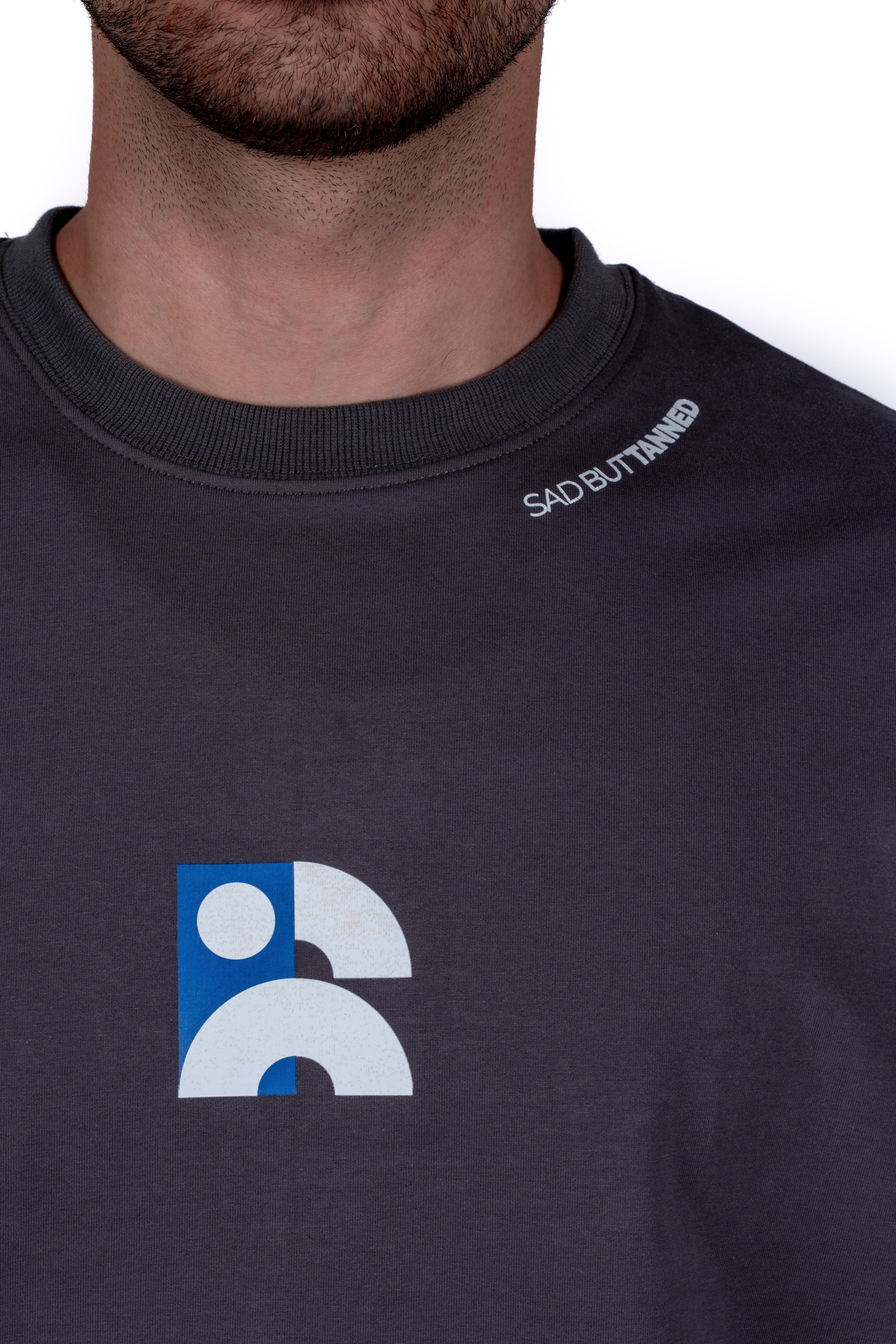 Oversized "Sad But Tanned" Gray Unisex T-Shirt